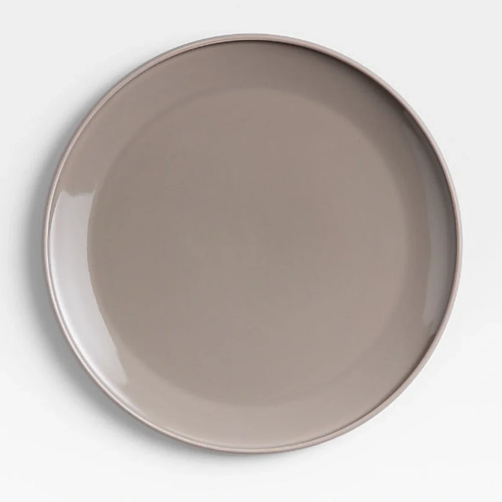 New! Crate&Barrel Porcelain Dinner Plate in Taupe